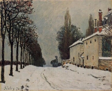 Alfred-Sisley-snow-on-the-road-louveciennes-chemin-de-la-machine-1874