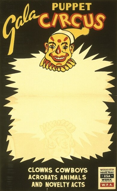 Vintage_Circus_Posters_Gala_puppet_circus_Clowns_cowboys_acrobats_animals_and_n