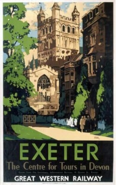 Exeter - Centre for Tours in Devon by National Railway Museum http://www.easyart.com/scripts/zoom/zoom.pl?pid=415907