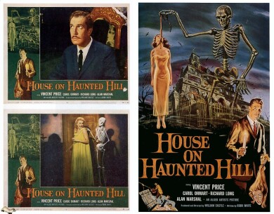 house-on-haunted-hill-1958-and-2-lobby-cards-movie-poster