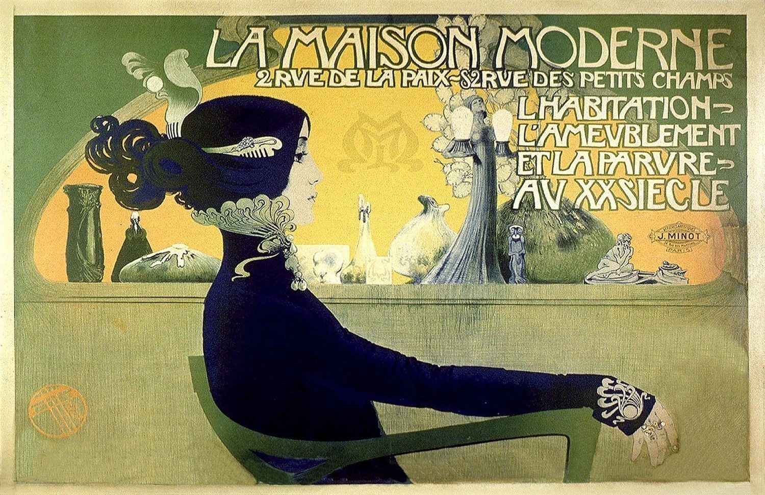 amazing vintage french art nouveau advertising poster