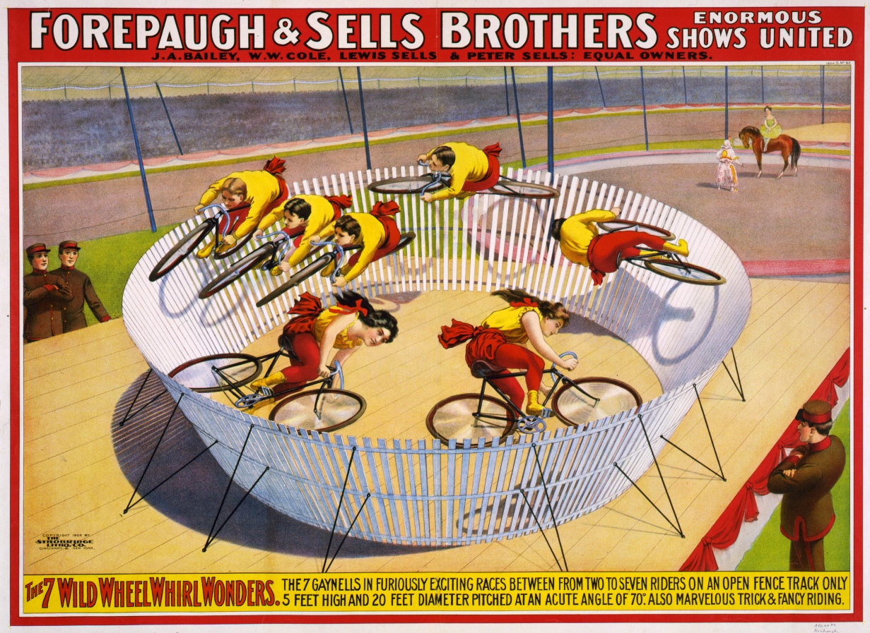 Vintage_Circus_Posters_The_7_wild_wheel_whirl_wonders_poster_for_Forepaugh__Sells_Brothers_1902