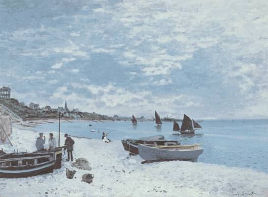 MONET-Claude-1867-The-Beach-at-Sainte-Adresse