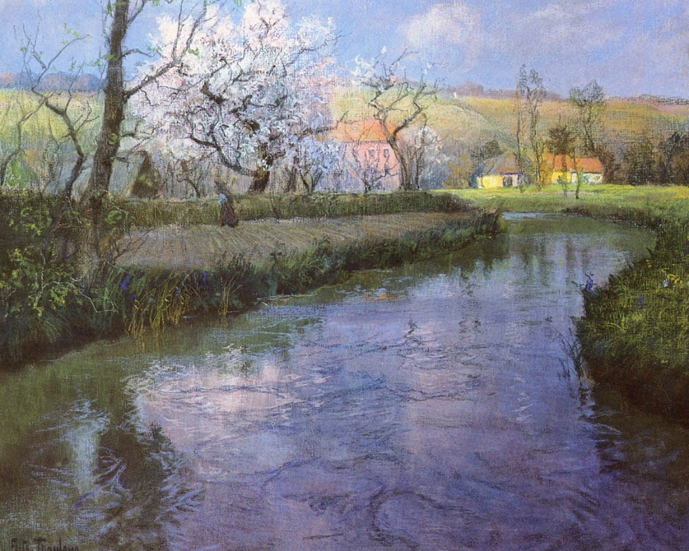 Thaulow_Frits_A_French_River_Landscape